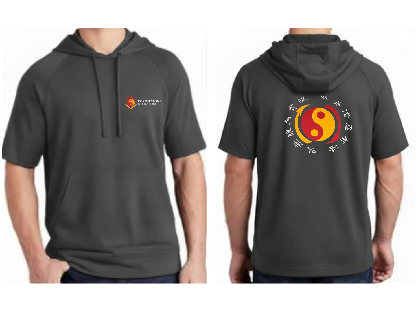 Cornerstone Jeet Kune Do Short Sleeve Hoodie – Yin Yang Martial Arts Design | Multiple Colors Available