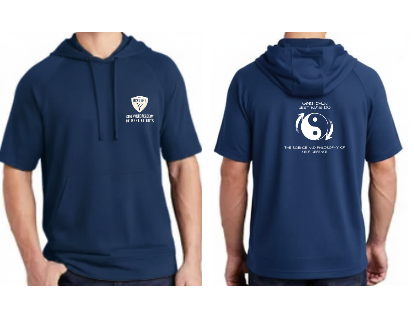 Greenville Academy Martial Arts Short Sleeve Hoodie – Wing Chun & Jeet Kune Do Self-Defense Pullover