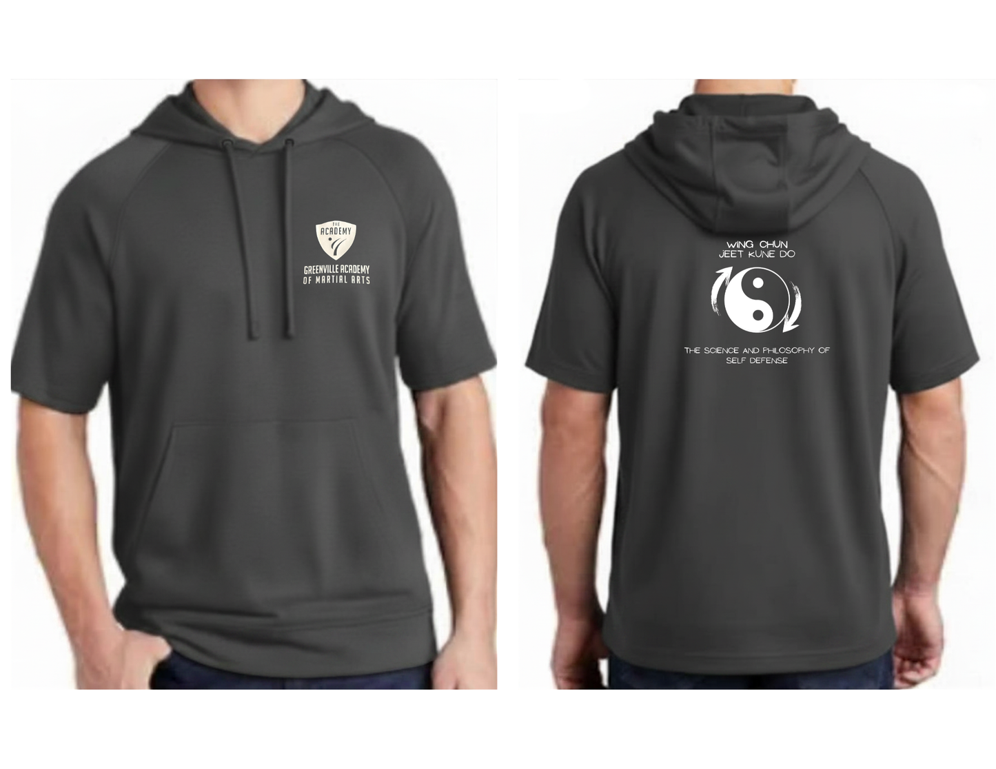 Greenville Academy Martial Arts Short Sleeve Hoodie – Wing Chun & Jeet Kune Do Self-Defense Pullover