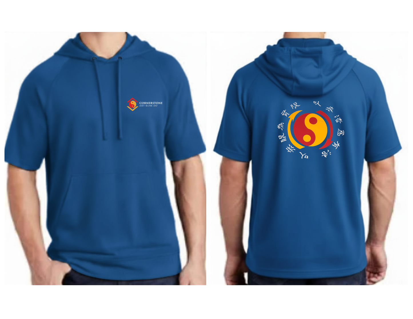 Cornerstone Jeet Kune Do Short Sleeve Hoodie – Yin Yang Martial Arts Design | Multiple Colors Available