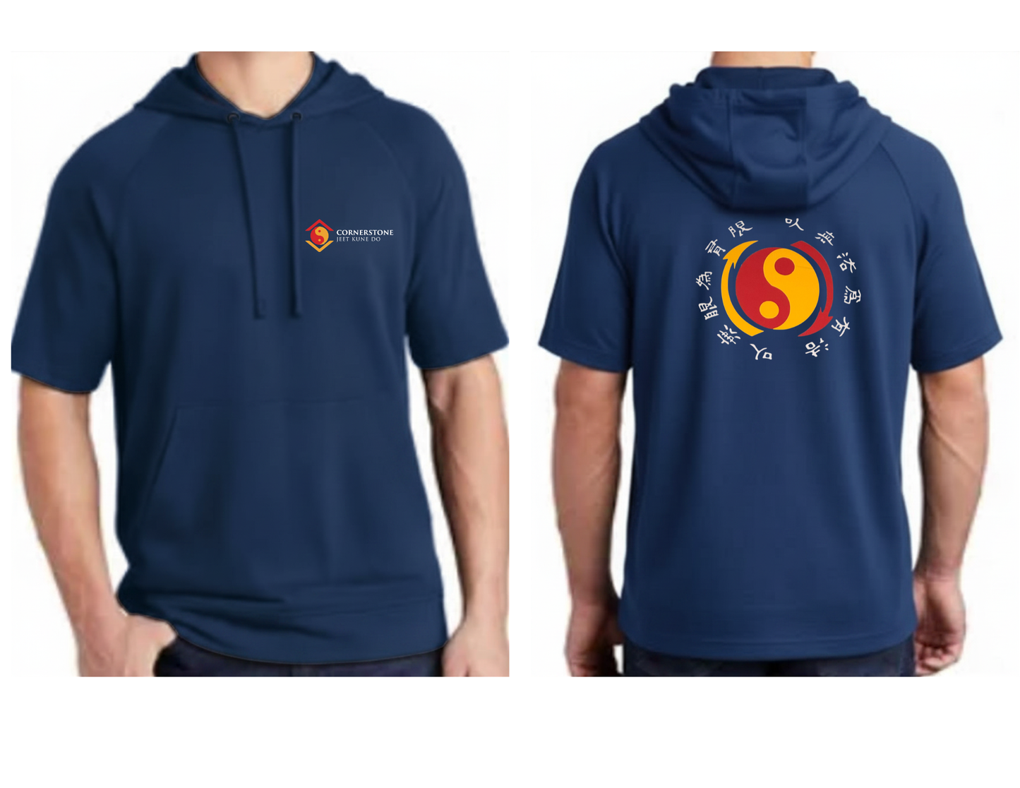 Cornerstone Jeet Kune Do Short Sleeve Hoodie – Yin Yang Martial Arts Design | Multiple Colors Available