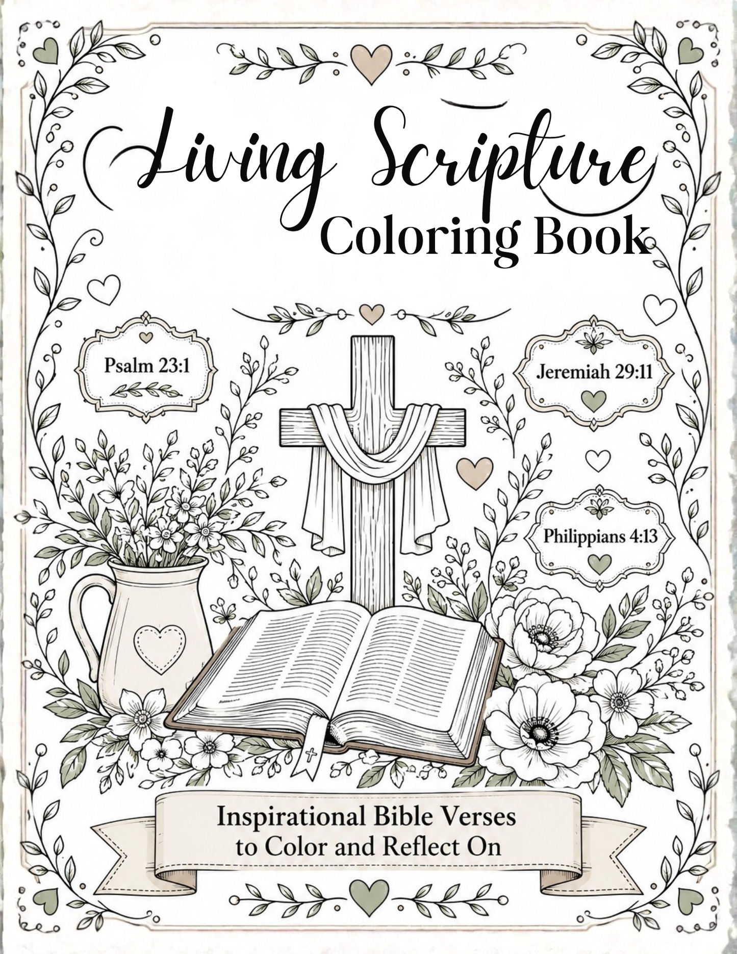 Living Scripture Coloring Book: Inspirational Bible Verses to Color and Reflect On