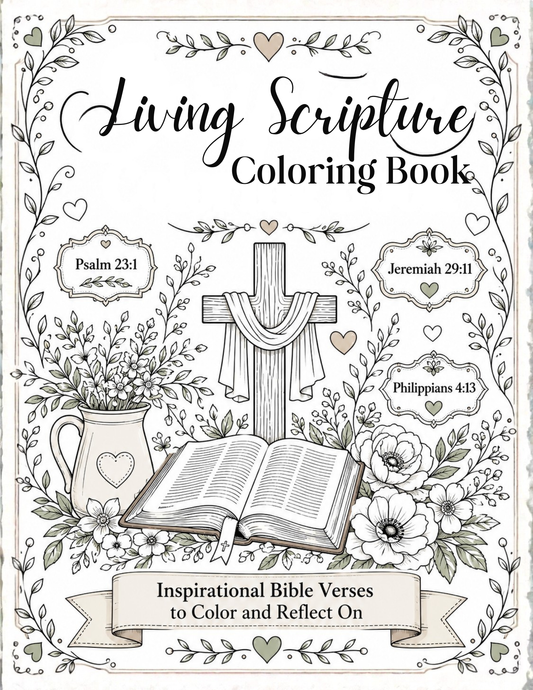 Living Scripture: Bible Verse Coloring Book